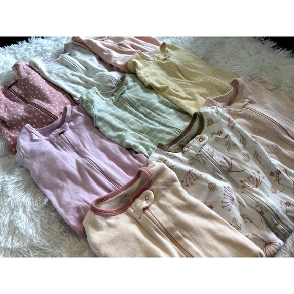 cloud island Other - Set/Bundle of 9 Cloud Island Baby Girl Sleepers, 3-6 Months